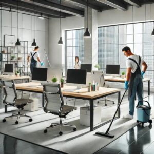 A Clean And Organized Modern Office Space Being Ti